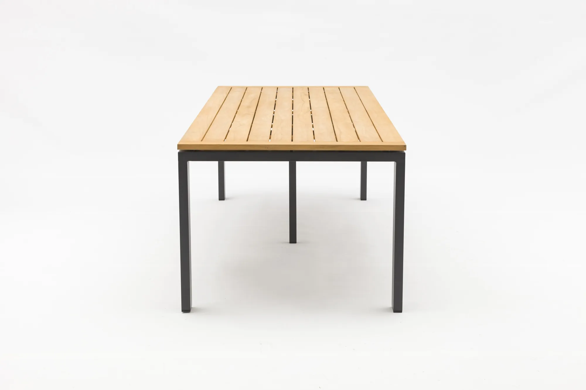 картинка Стол антрацит/натуральный, алюминий/тик Лион №2