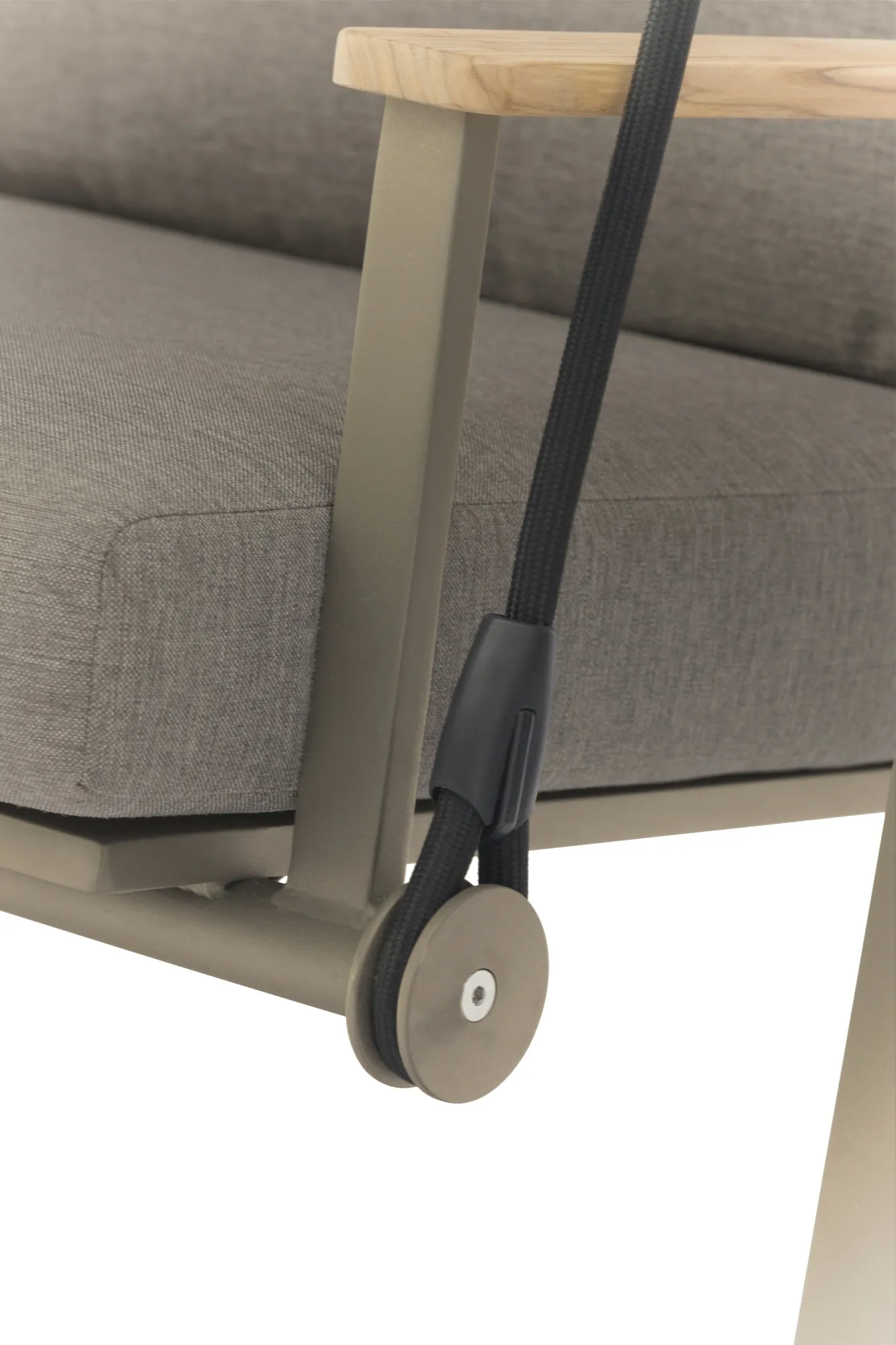 картинка Качели коричневый/коричневый, алюминий/тик Мальмо