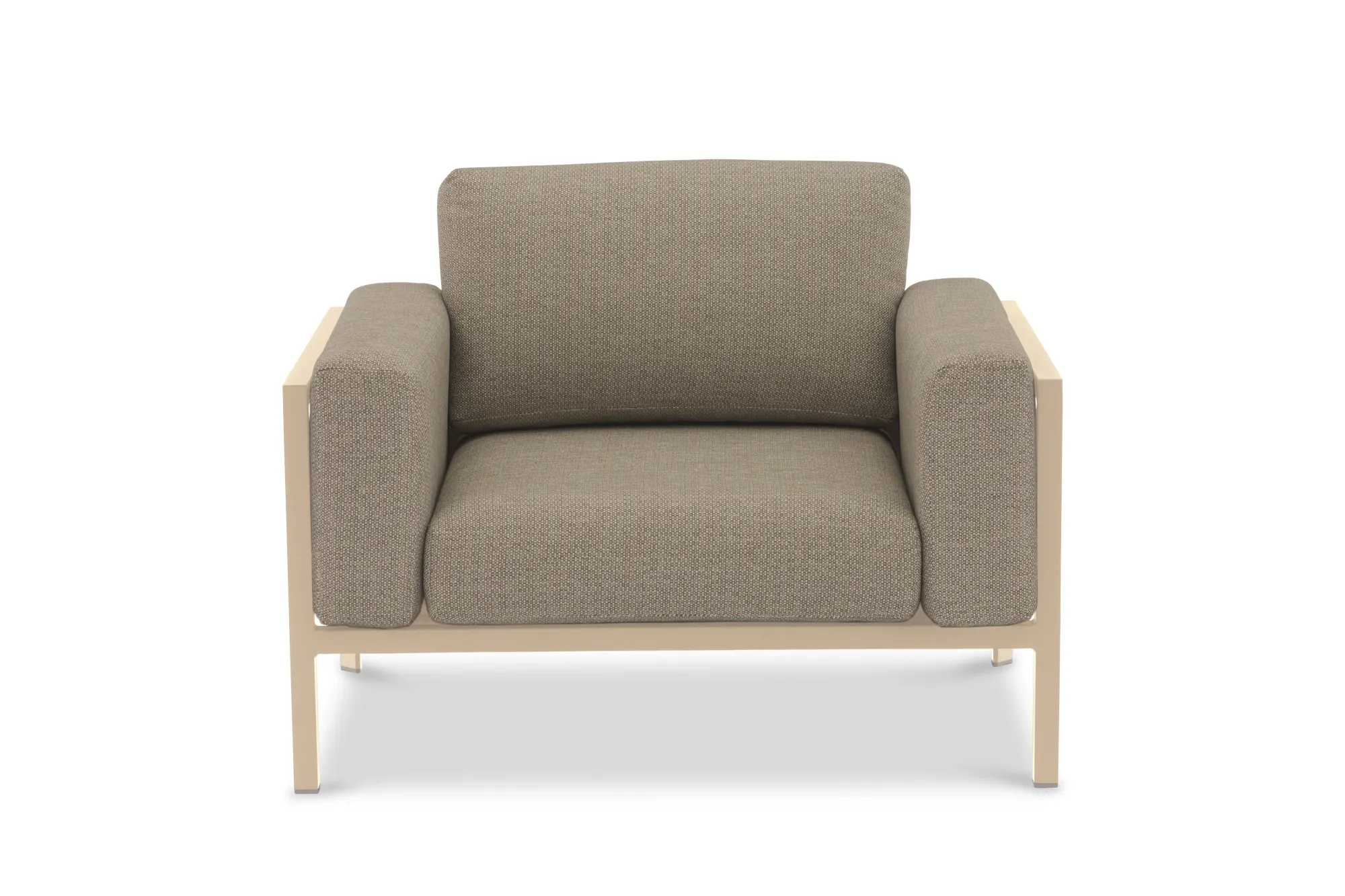 картинка Кресло бежевый/коричневый, алюминий Стокгольм №2