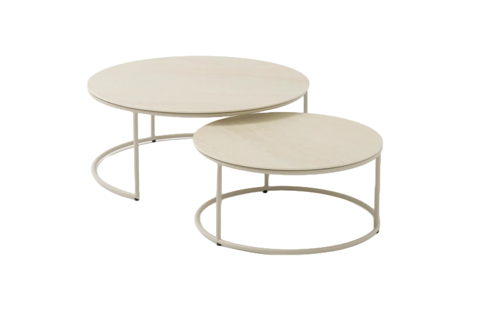 картинка Стол кофейный бежевый, алюминий/стеклокерамика Флен