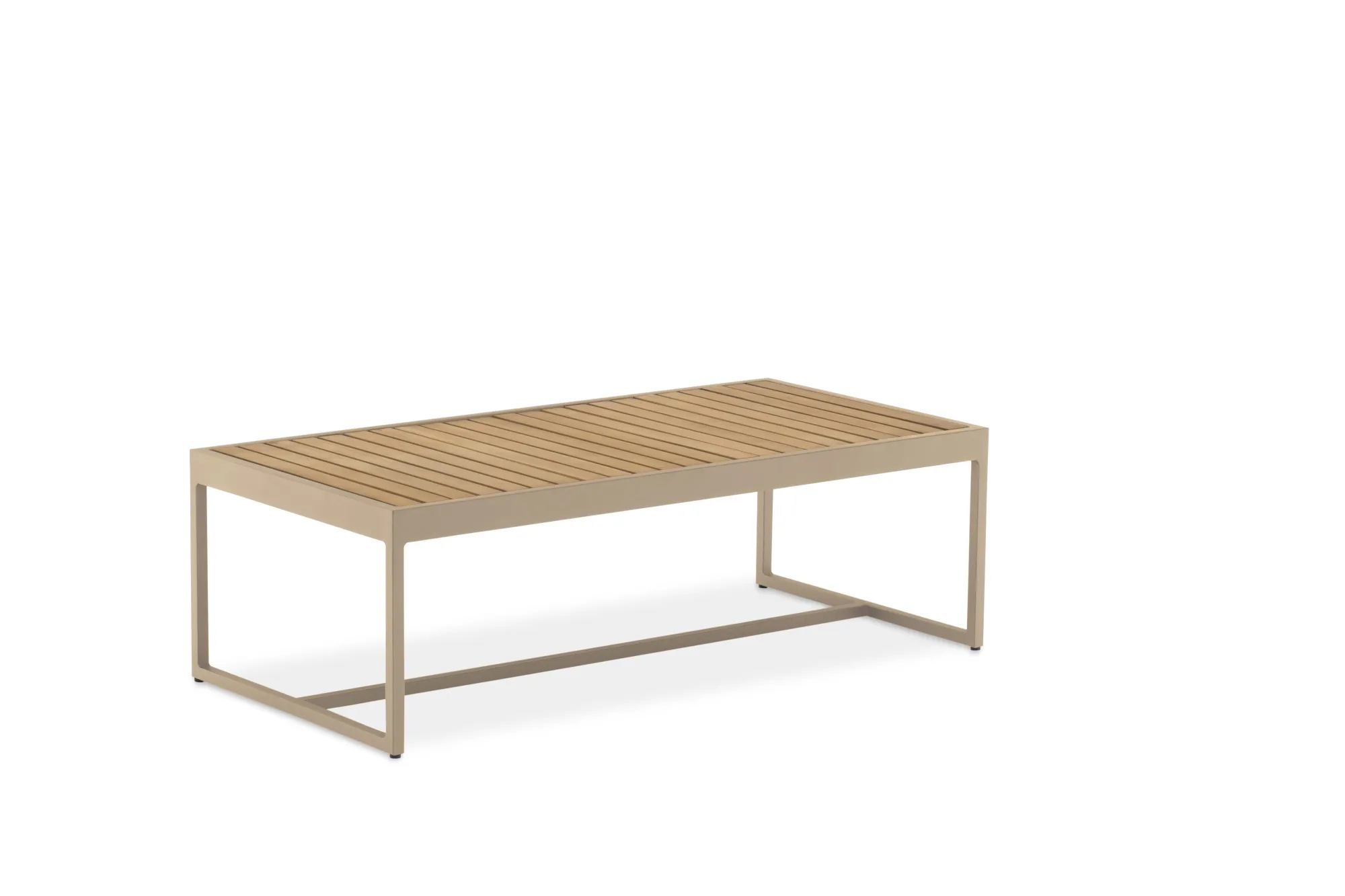 картинка Кофейный стол бежевый/натуральный, алюминий/тик Амаль