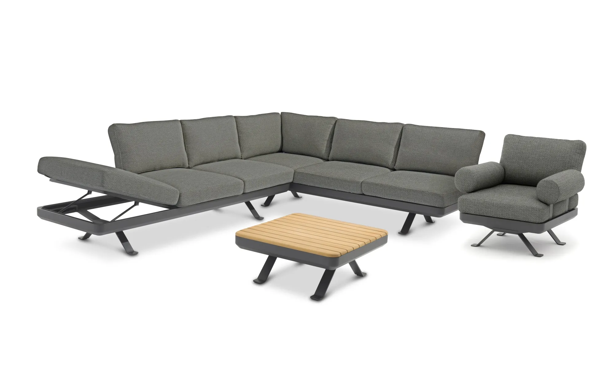 картинка Комплект лаунж мебели антрацит/антрацит, алюминий Лунд №1