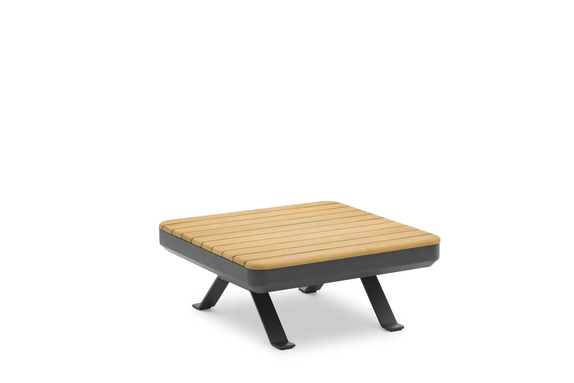 картинка Столик антрацит/натуральный, алюминий/тик Лунд