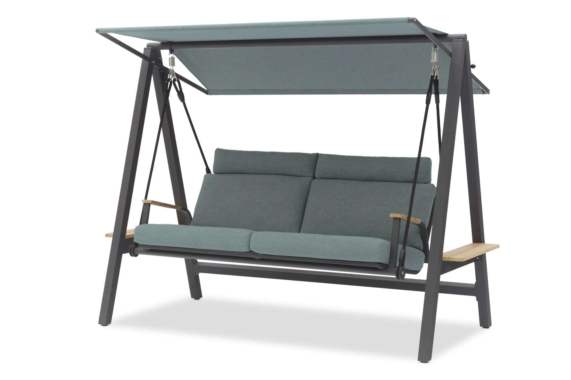 картинка Качели антрацит/зелёный, алюминий/тик Мальмо