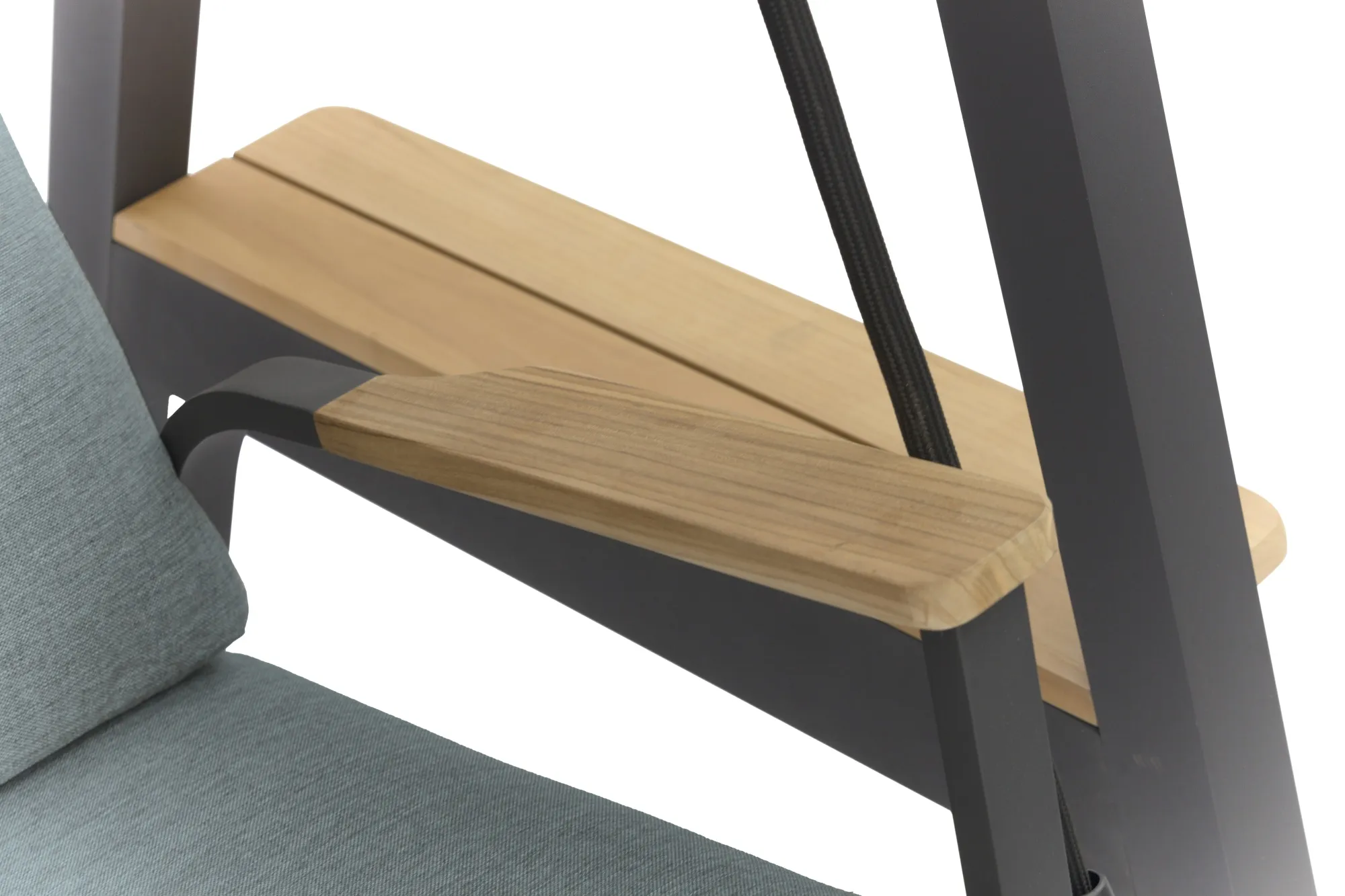 картинка Качели антрацит/зелёный, алюминий/тик Мальмо