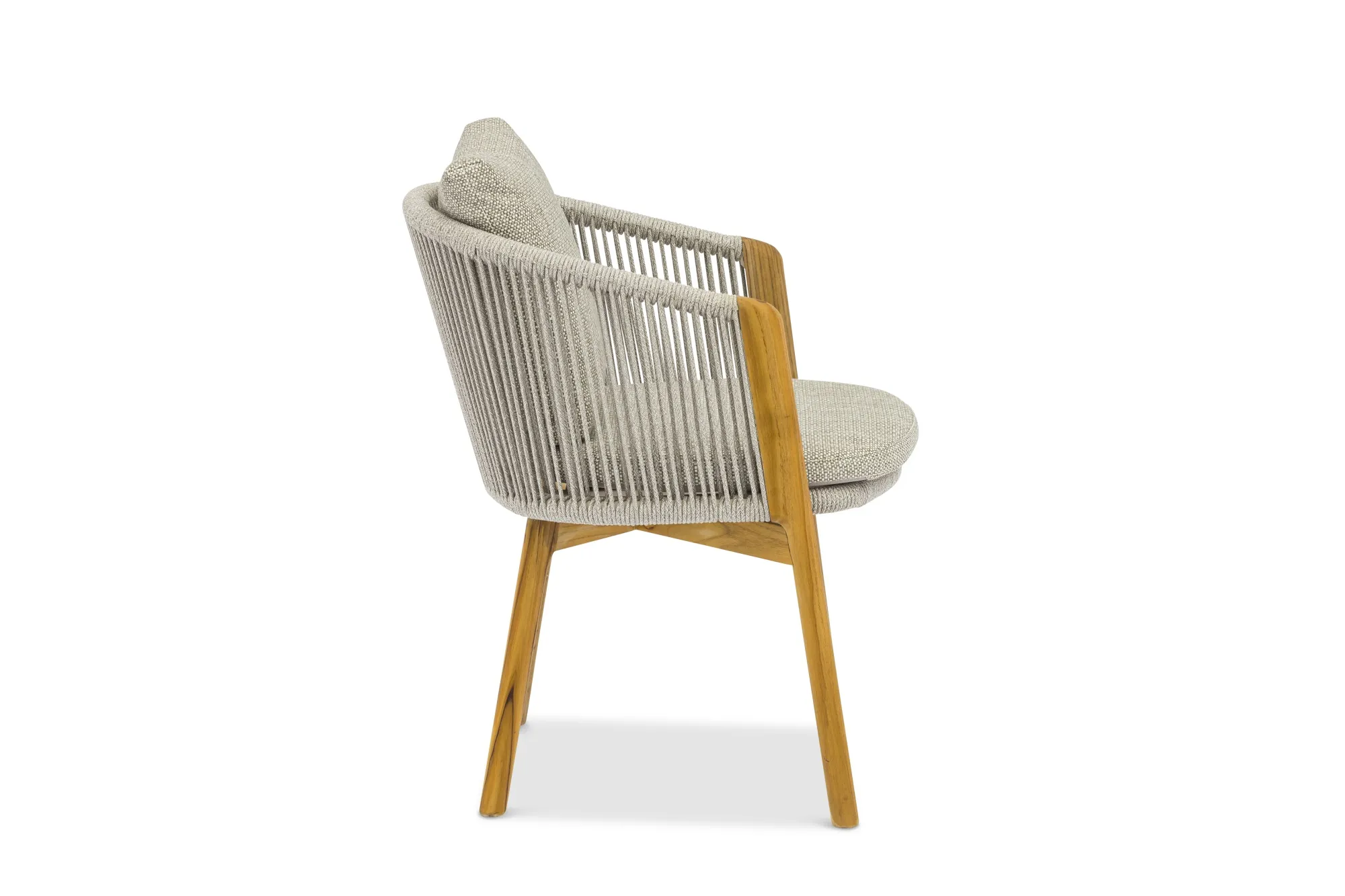 картинка Кресло обеденное натуральный/серый, тик/алюминий/веревка Авеста