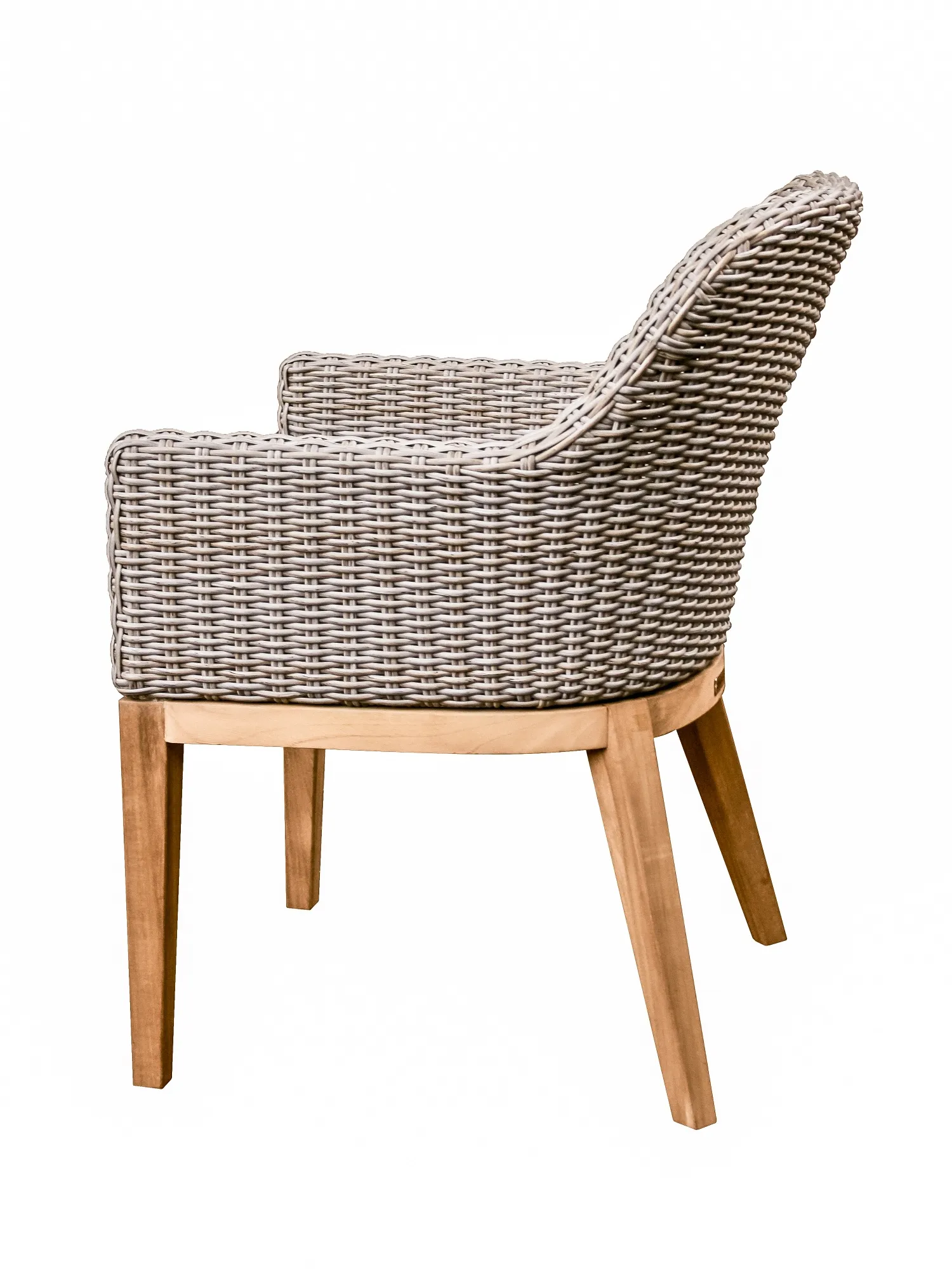 картинка Стул бежевый, искусственный ротанг/тик Онтарио