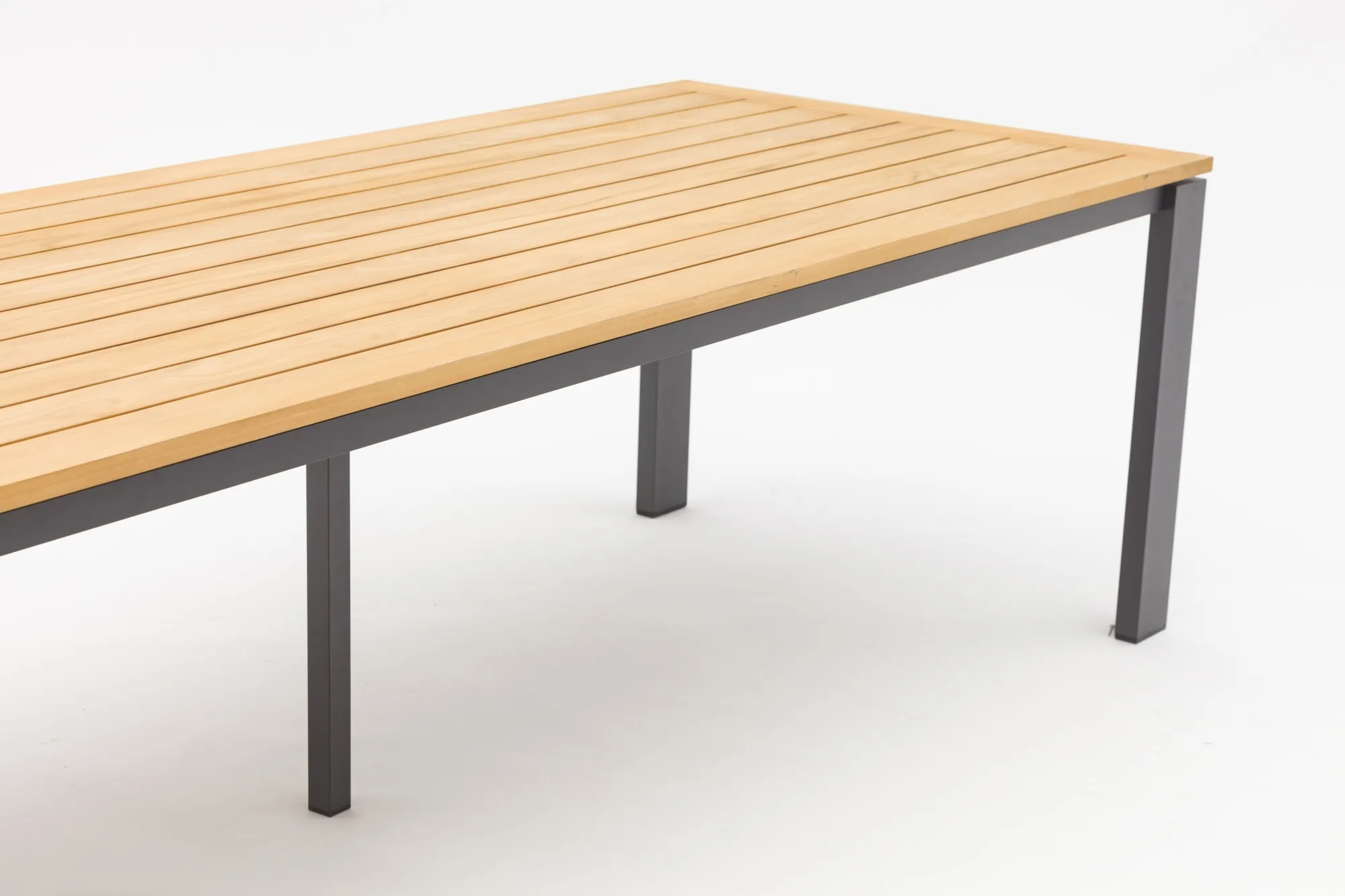 картинка Стол антрацит/натуральный, алюминий/тик Лион №2