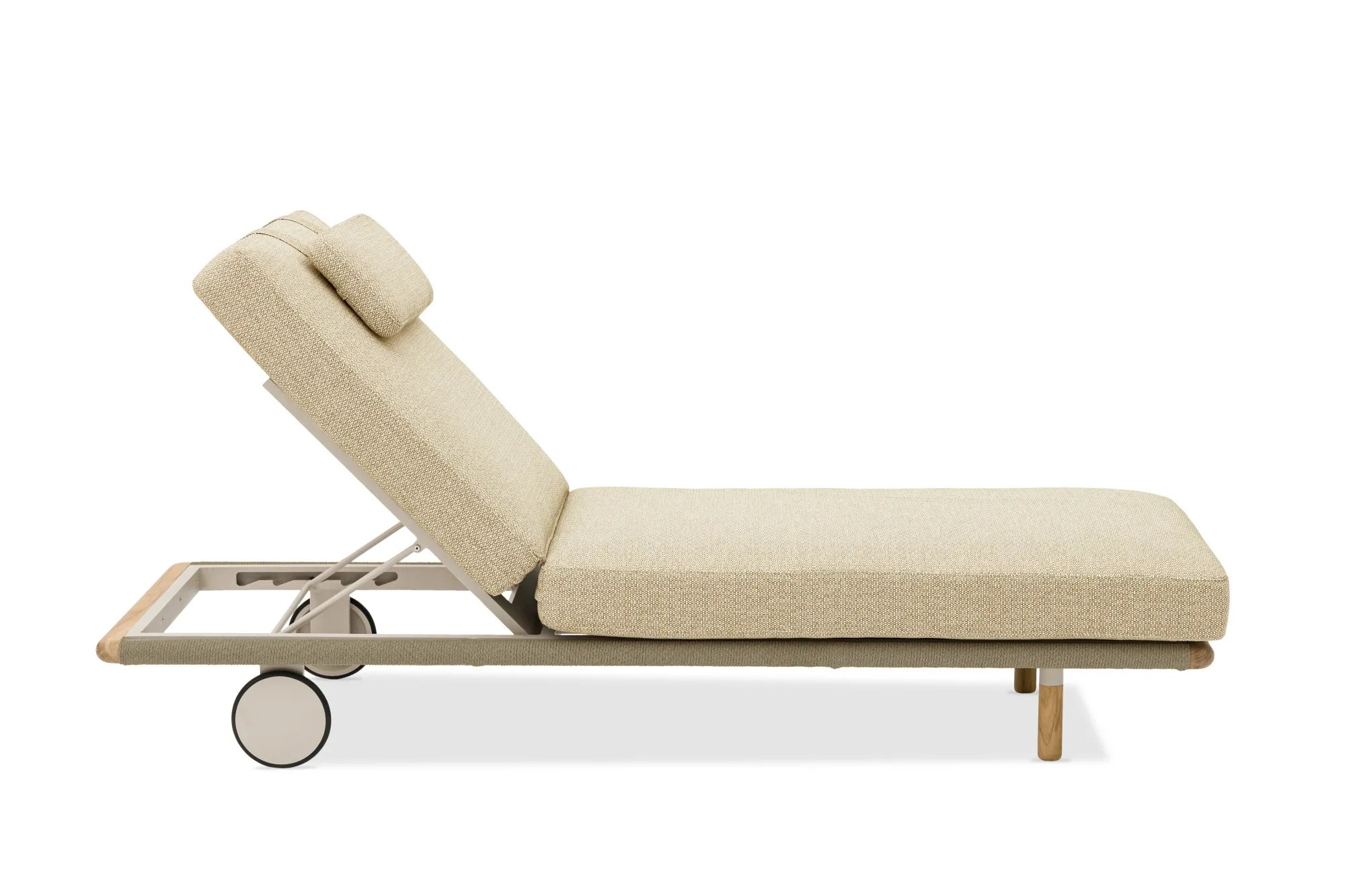 картинка Комплект лежаков бежевый/светло-коричневый, тик/алюминий/веревка Авеста