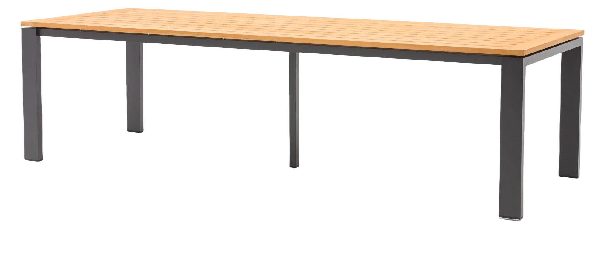 картинка Стол антрацит/натуральный, алюминий/тик Лион №2