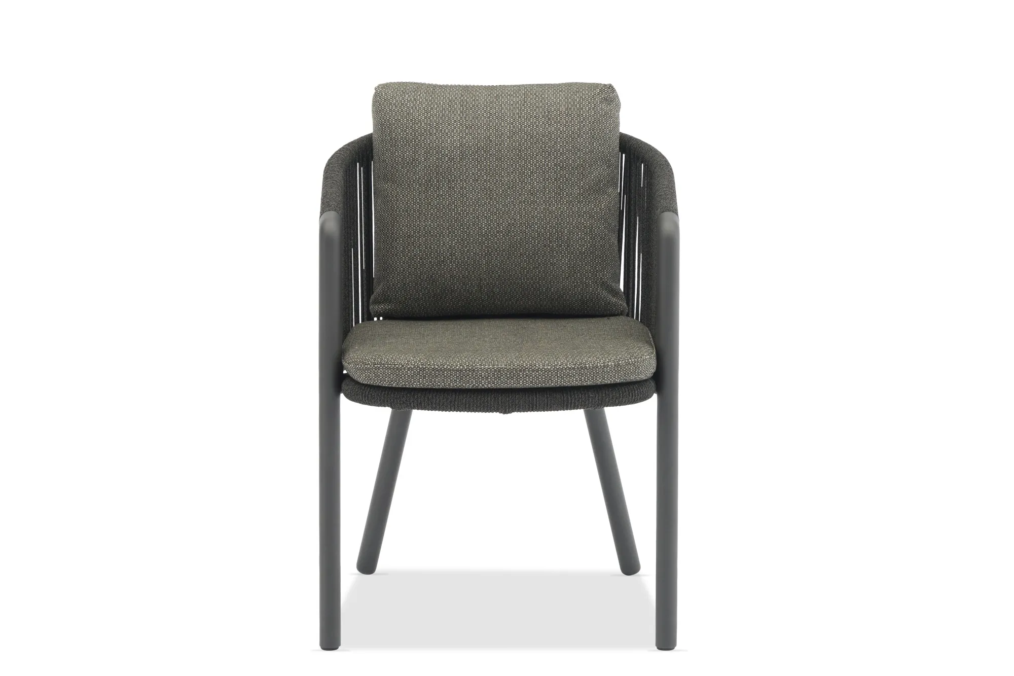 картинка Кресло обеденное черный/антрацит, алюминий/веревка Авеста