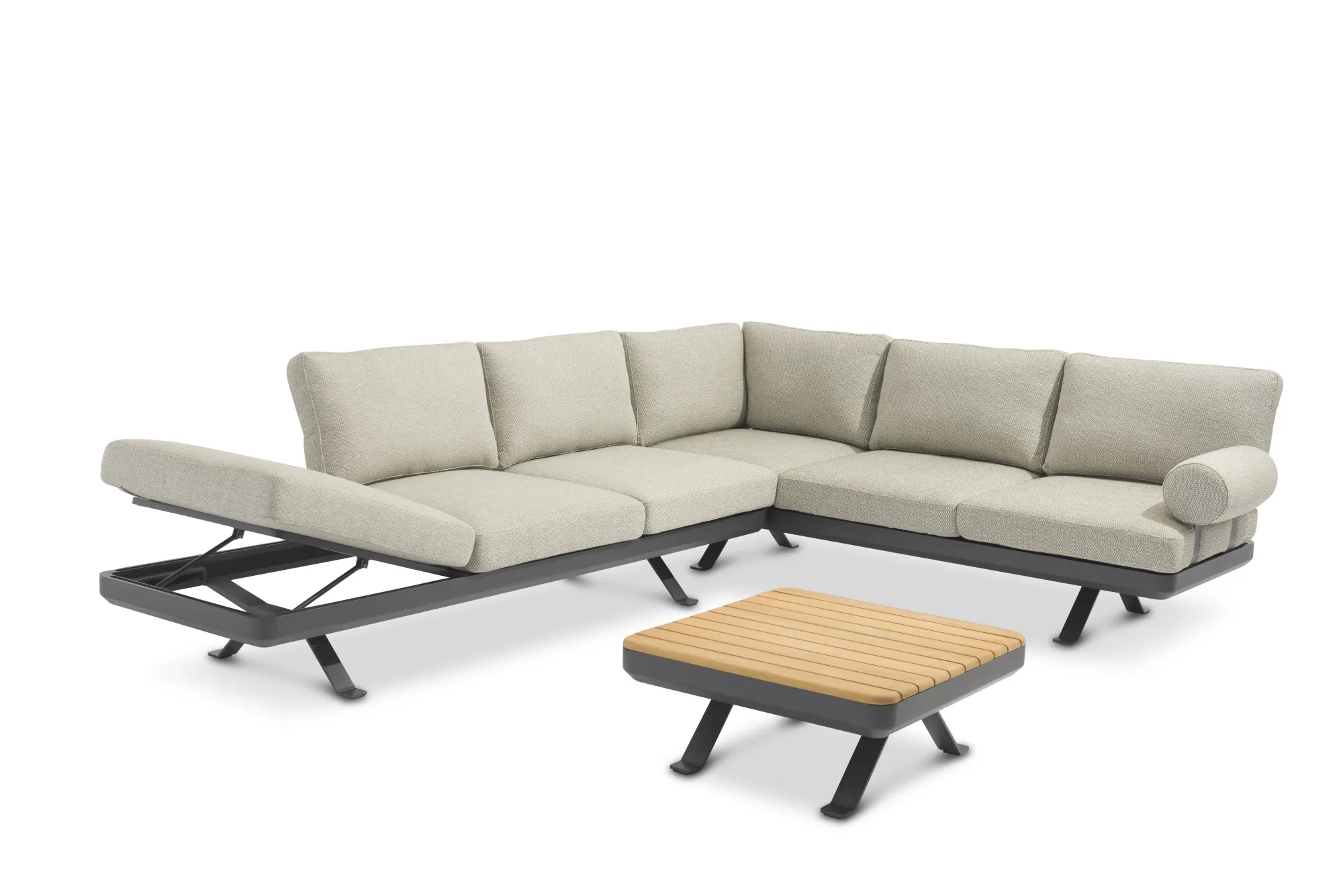 картинка Комплект лаунж мебели антрацит/серый, алюминий Лунд №2