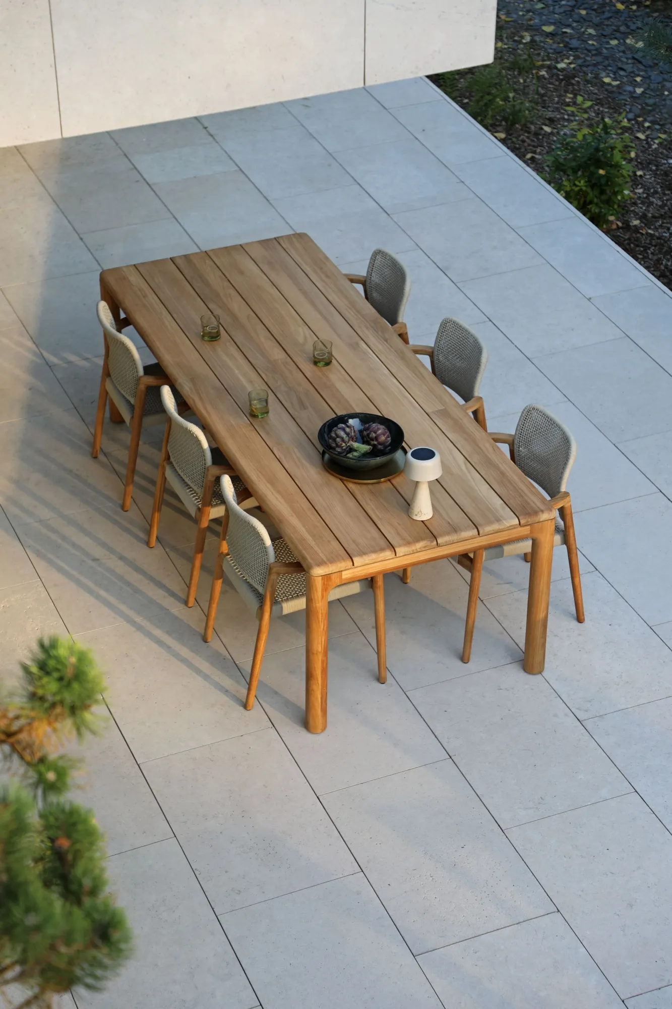 картинка Комплект обеденной мебели натуральный/бежевый, тик/алюминий/веревка Коста №2