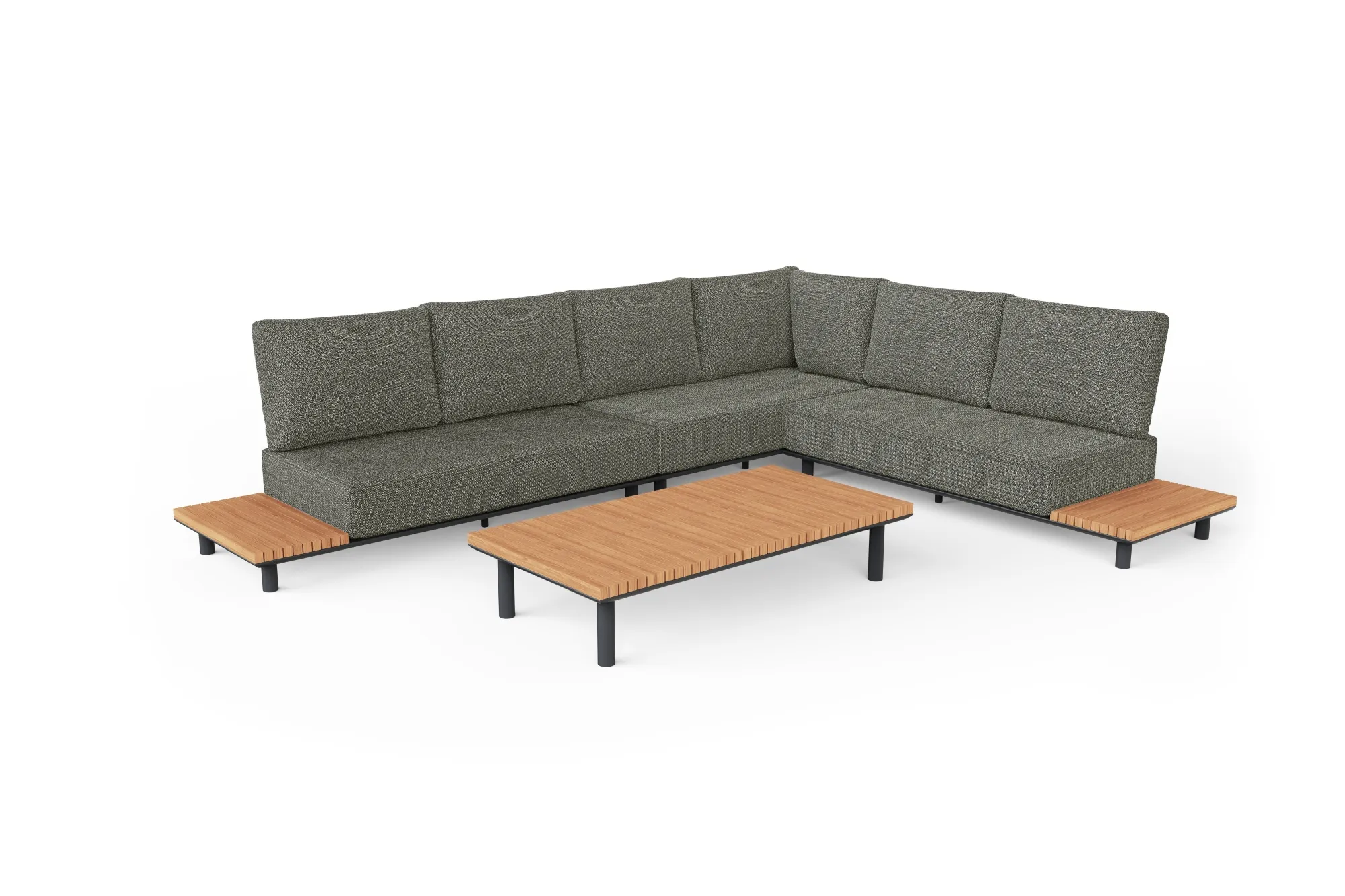 картинка Комплект лаунж мебели антрацит/натуральный, алюминий/тик Гётеборг