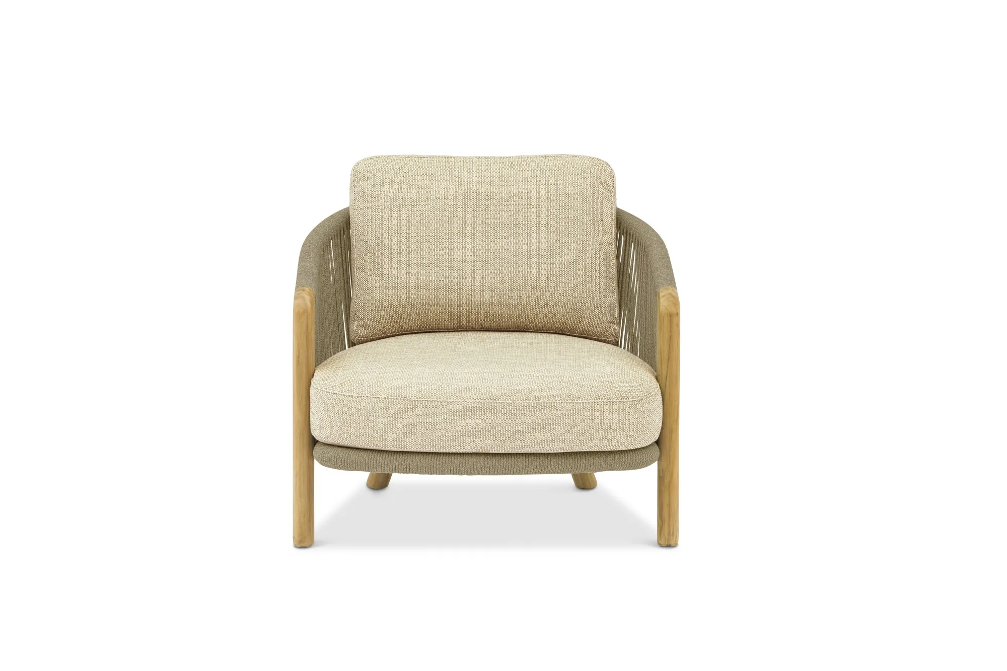 картинка Комплект лаунж мебели бежевый/светло-коричневый, тик/алюминий/веревка Авеста №1