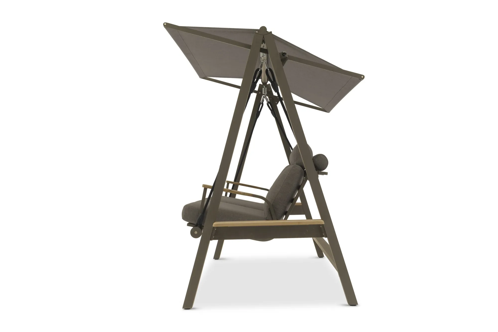 картинка Качели коричневый/коричневый, алюминий/тик Мальмо