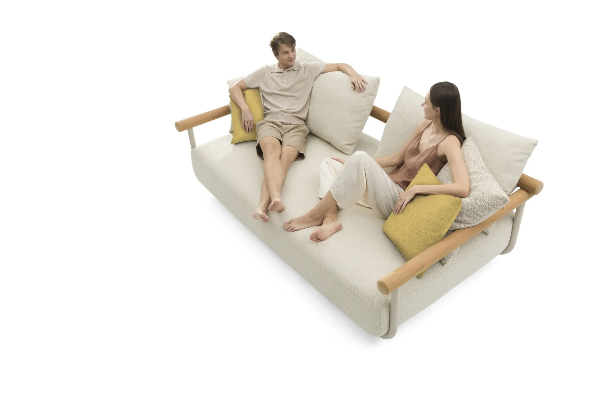 картинка Комплект лаунж мебели бежевый, алюминий/тик Абиску