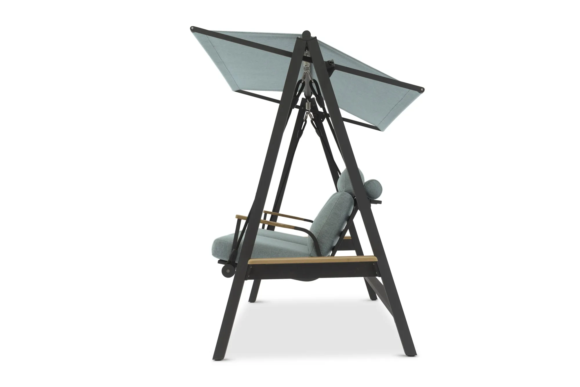 картинка Качели антрацит/зелёный, алюминий/тик Мальмо