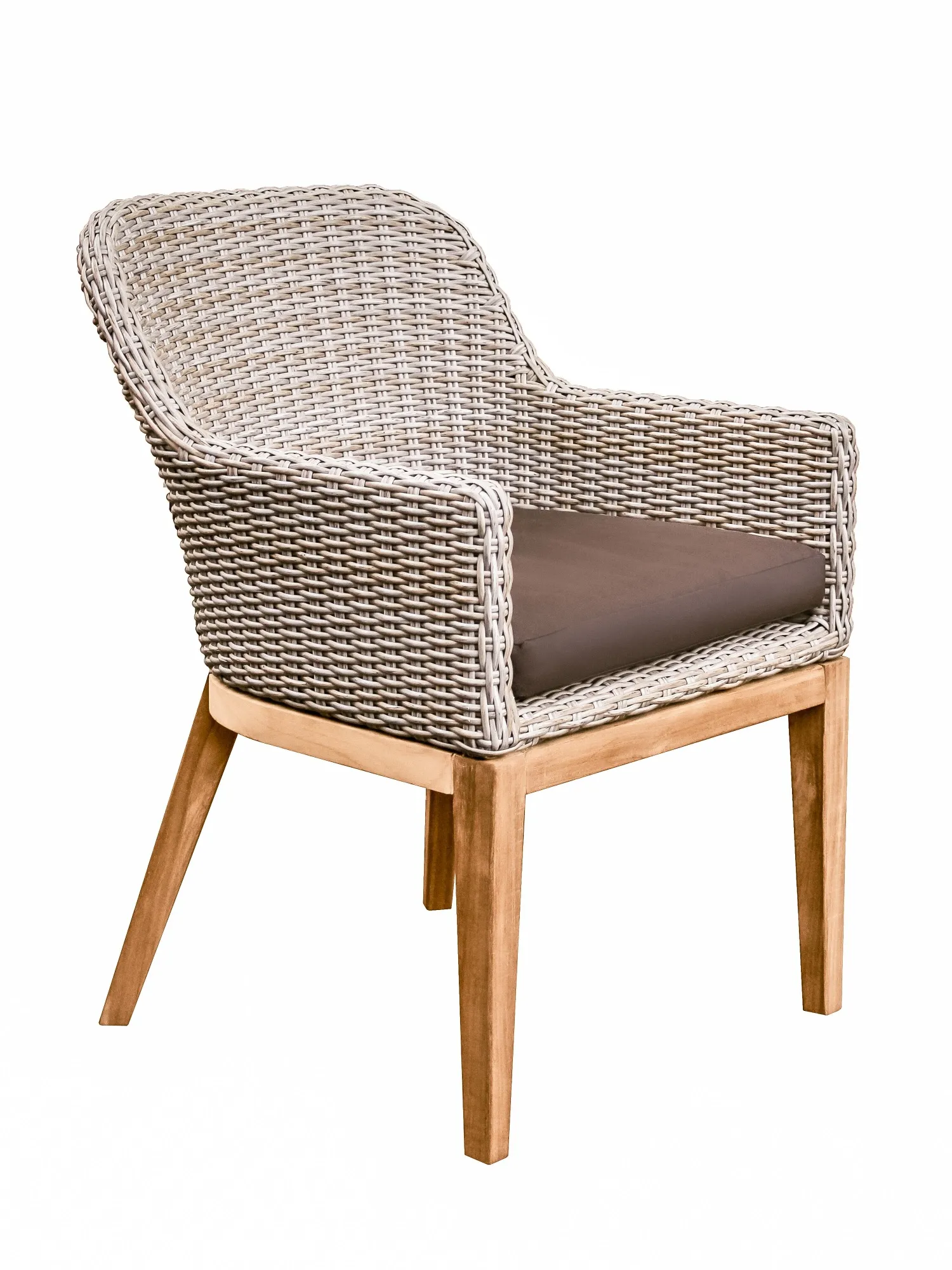 картинка Стул бежевый, искусственный ротанг/тик Онтарио