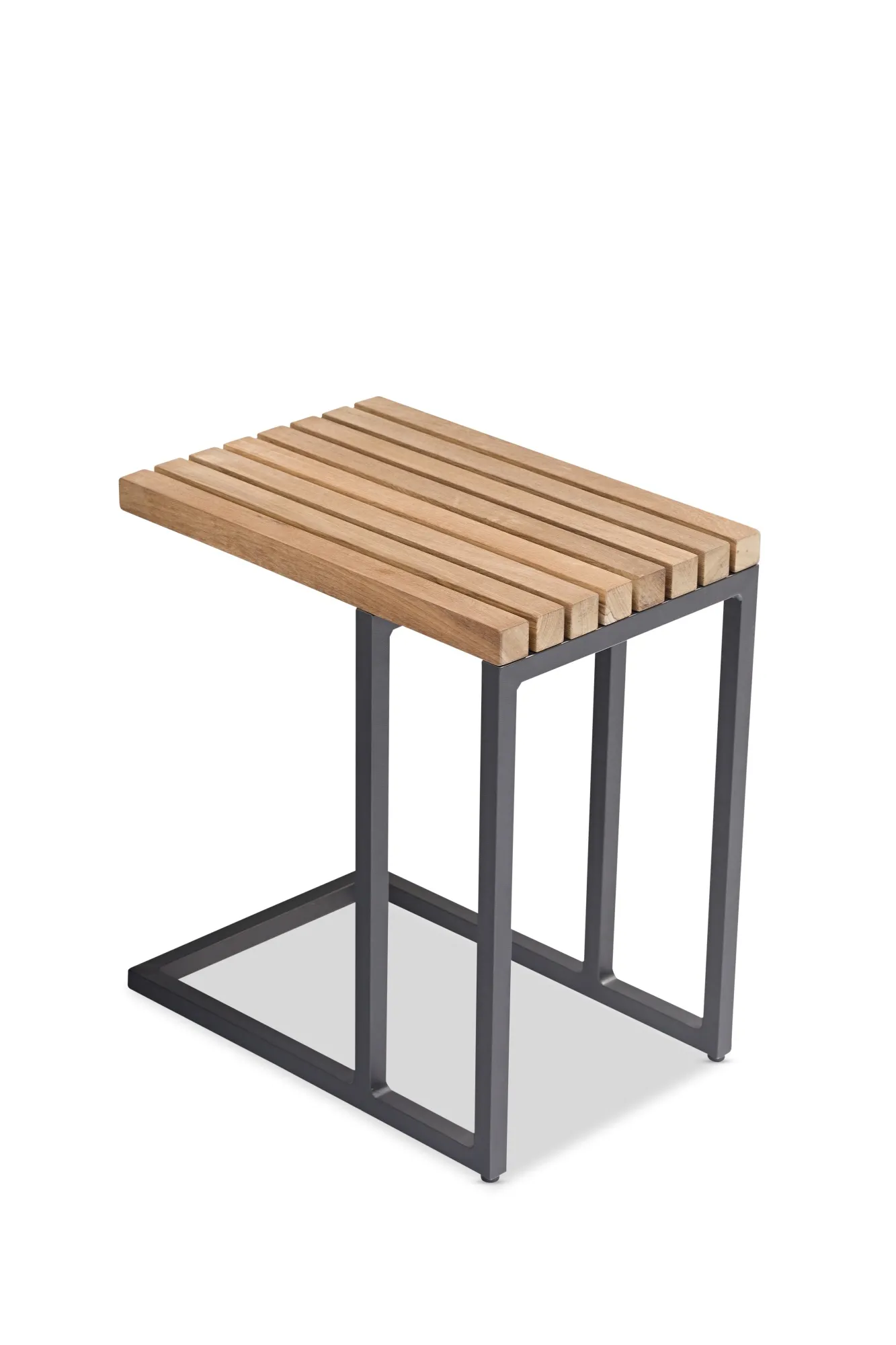 картинка Стол антрацит/натуральный, алюминий/тик Амаль