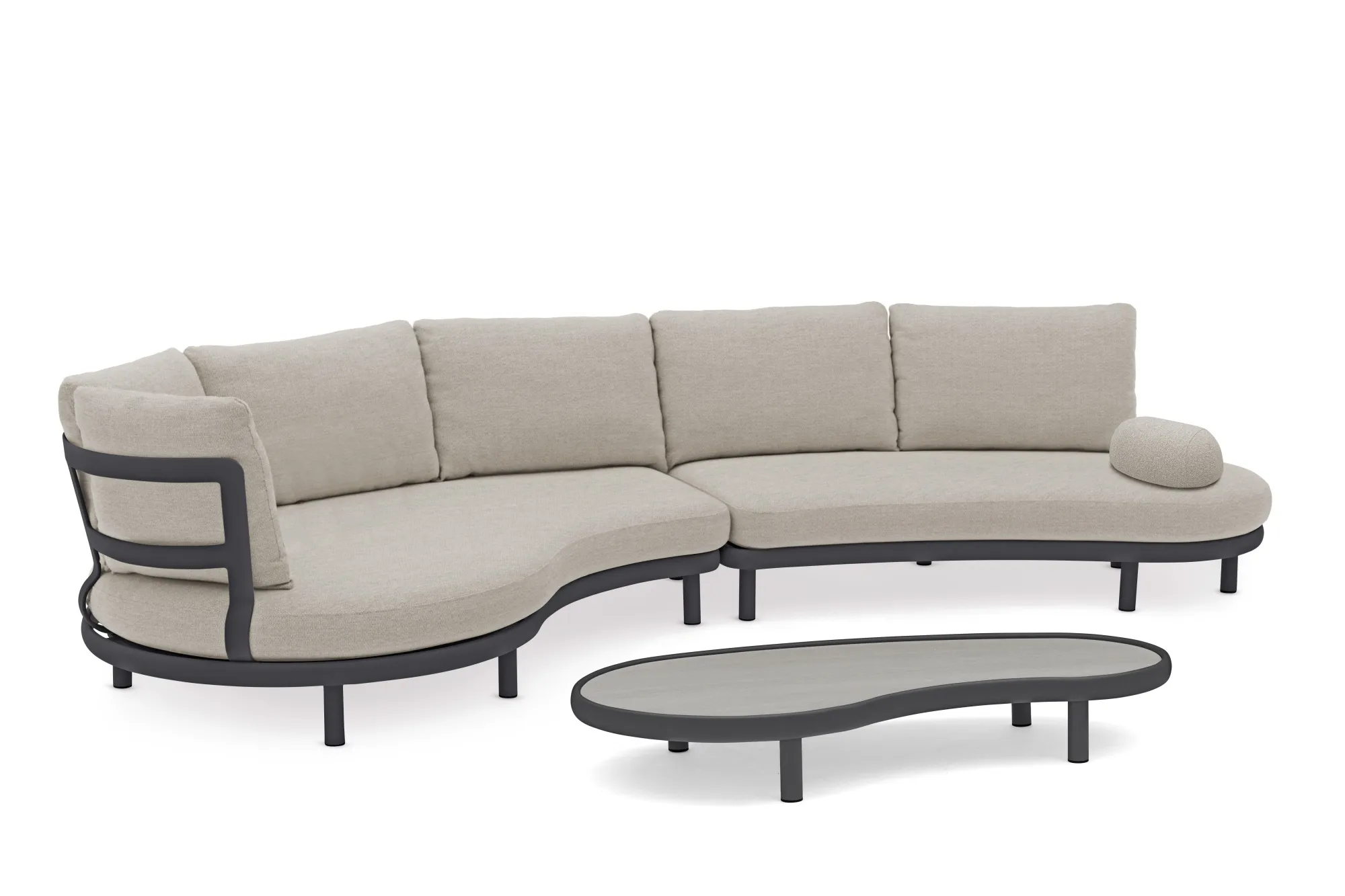 картинка Комплект лаунж мебели антрацит/серый, алюминий Готланд