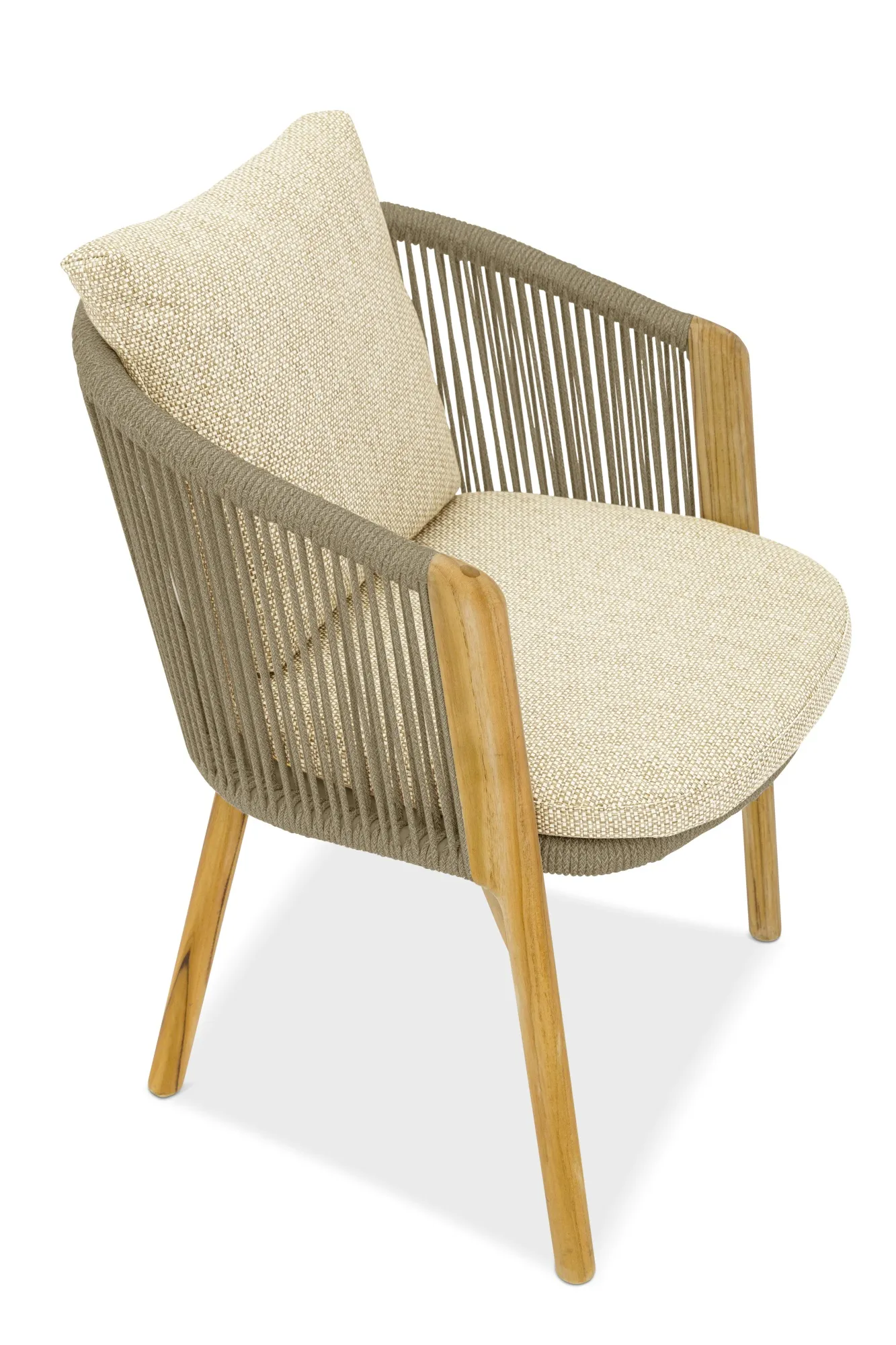 картинка Кресло обеденное бежевый/светло-коричневый, тик/алюминий/веревка Авеста