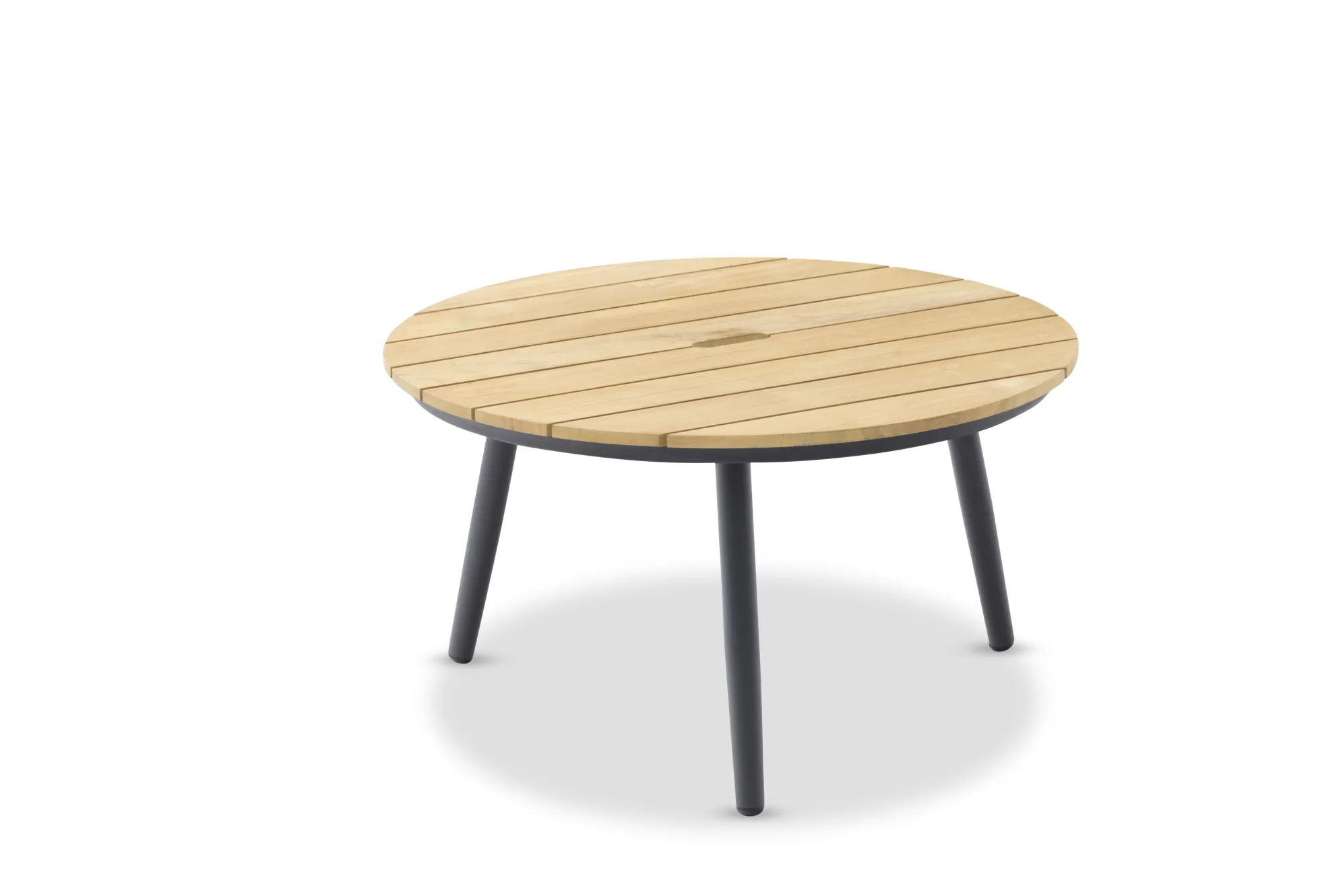 картинка Стол кофейный антрацит/натуральный, алюминий/тик Марин №1