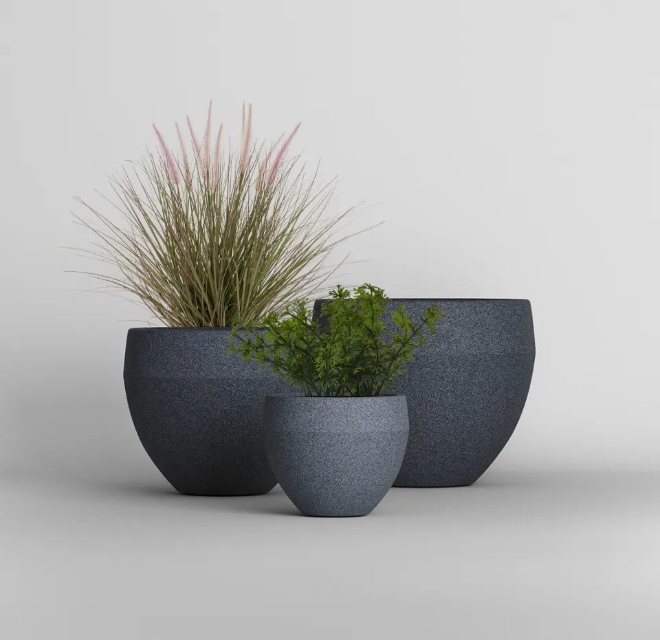 Кашпо CONCRETIKA ГИРА БАЗАЛЬТ 40x34