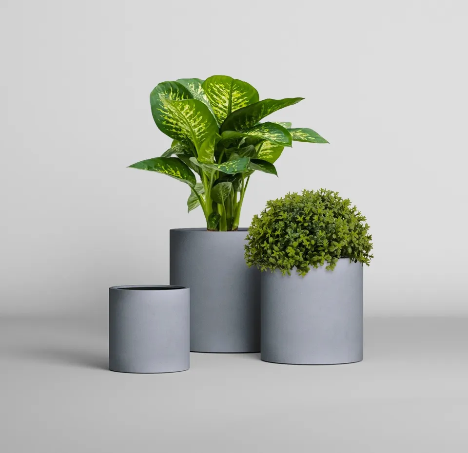 Кашпо CONCRETIKA ТЮБ Мини АРКТИК ГРЕЙ 30x30